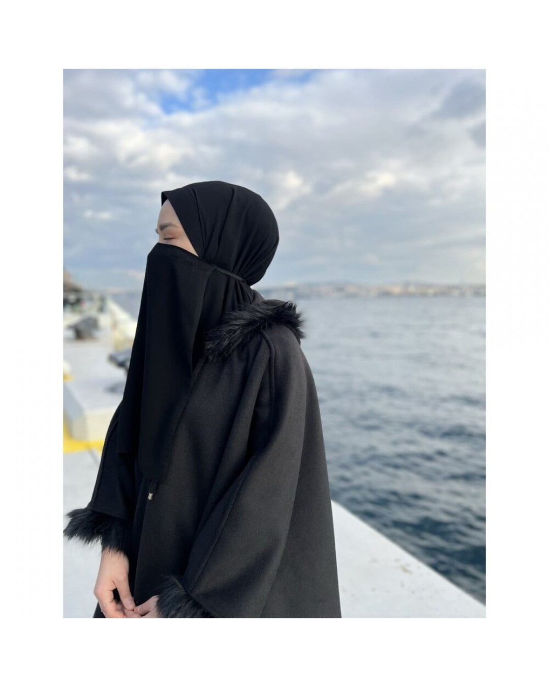 Armâni Kalın Kaşe Kürklü Esved verev Panço