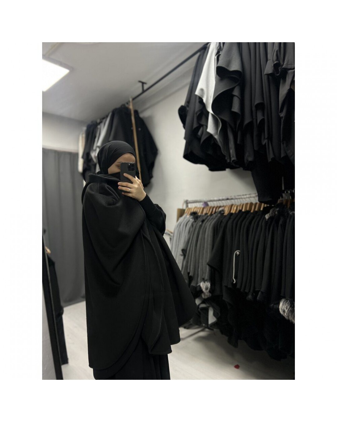 Kalın Kaşe Deri Yaka Panço