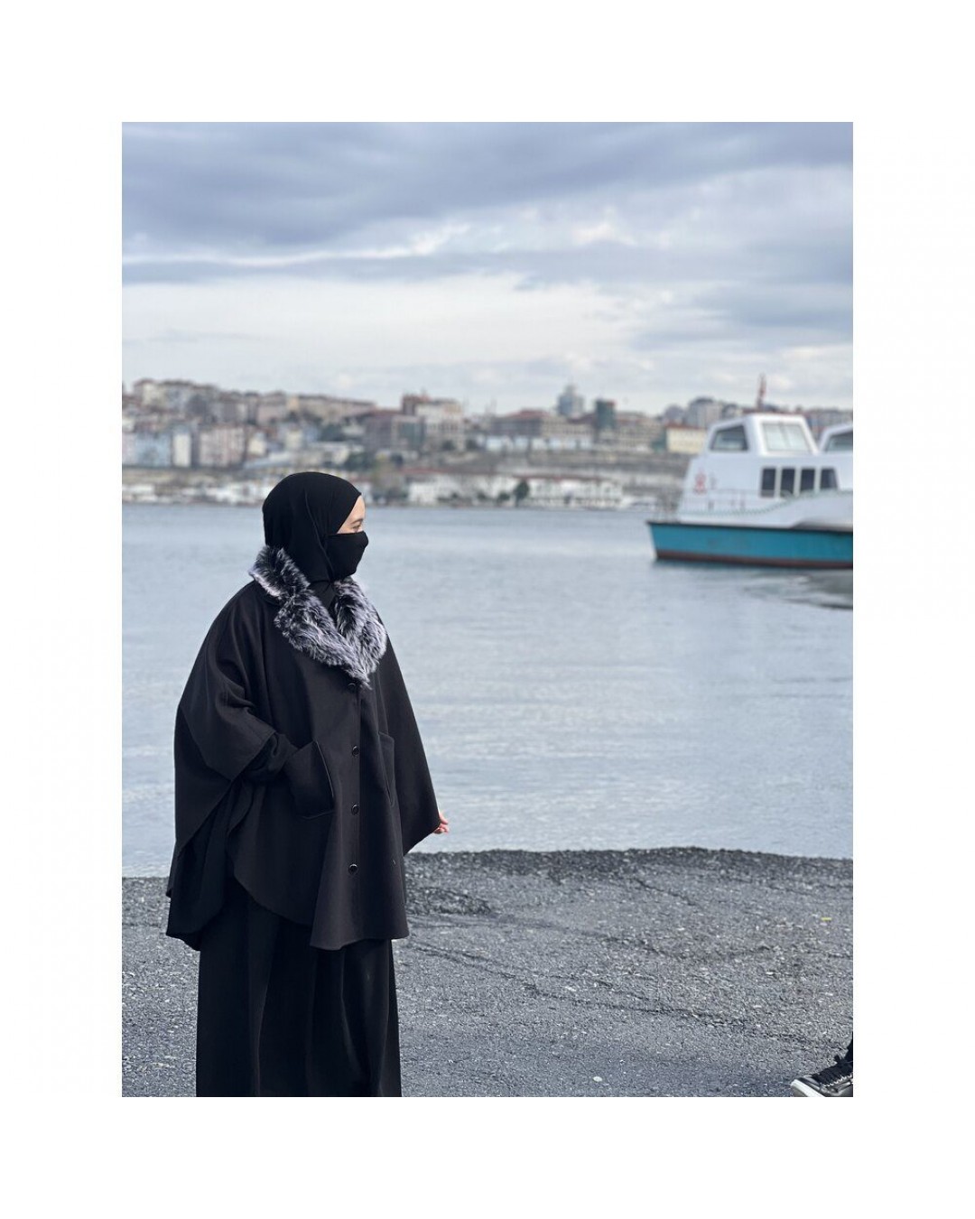 Kaşe Karma Yaka Panço Kaşe Karma Yaka Panço