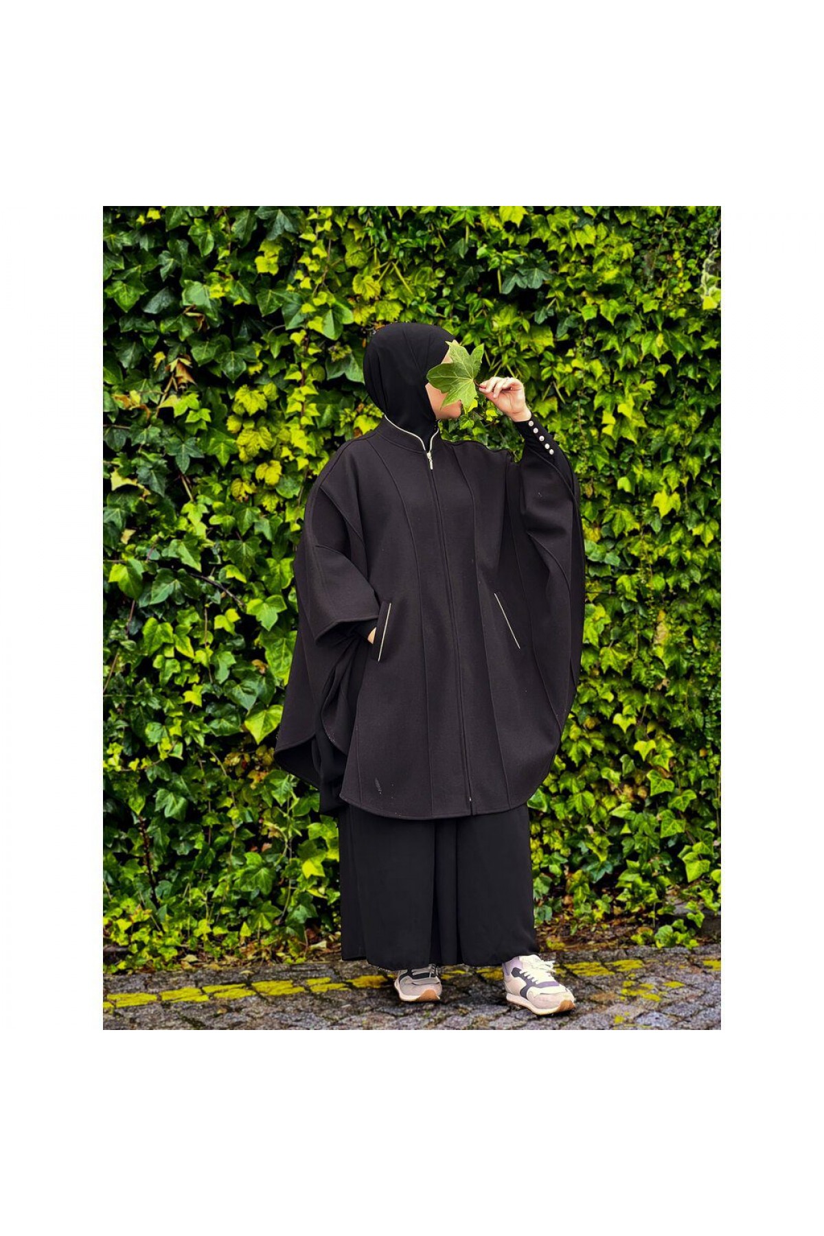 Nervürlü Hakim yaka panço Nervürlü Hakim yaka panço