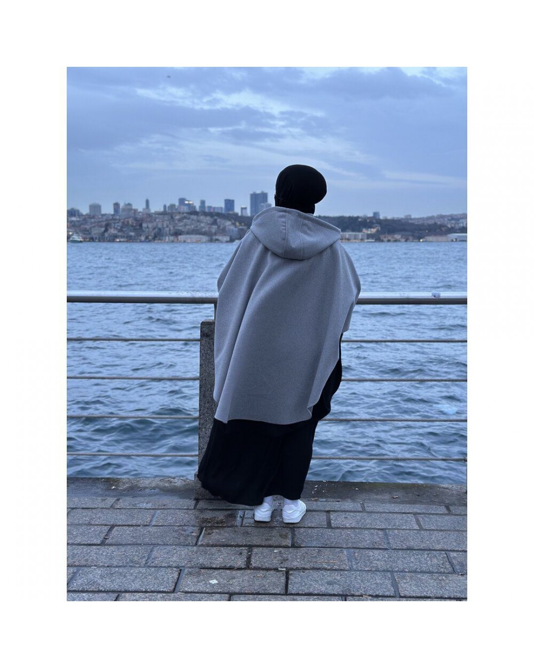 Zara Grey Kimono Biyeli yaka panço